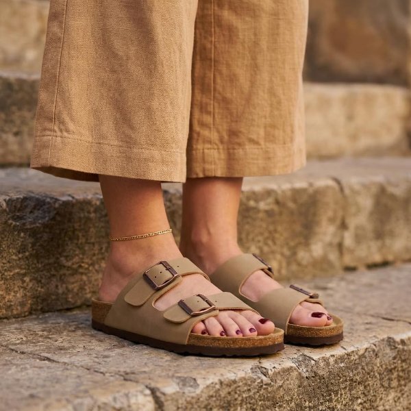 CUSHIONAIRE Lane Women’s Cork Double Buckle Sandals