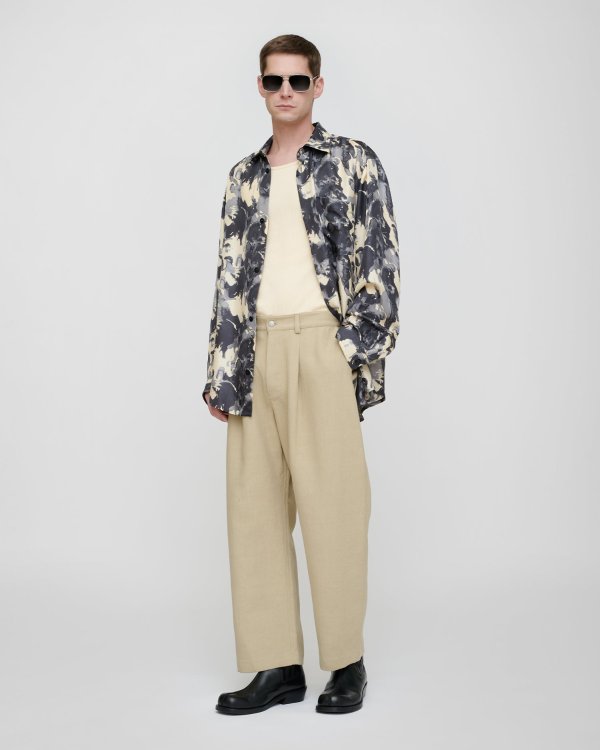 Roldan Bonded Linen Trousers Sand