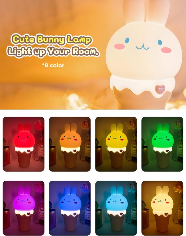 LOHAS LED LOHAS Bunny Night Light 7 Colors Rechargeable