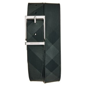 Burberry Check 皮革帆布双面男士皮带