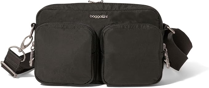 Baggallini Securtex® Anti-Theft Treasure Crossbody 9"x5.5" Lightweight Travel Purse with RFID Card Slots Locking Zippers: Handbags: Amazon.com