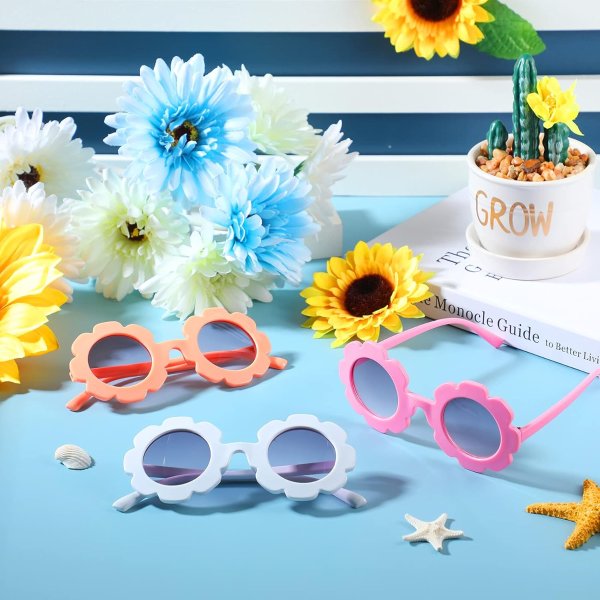 Kids Flower Sunglasses 3 Pack Colorful