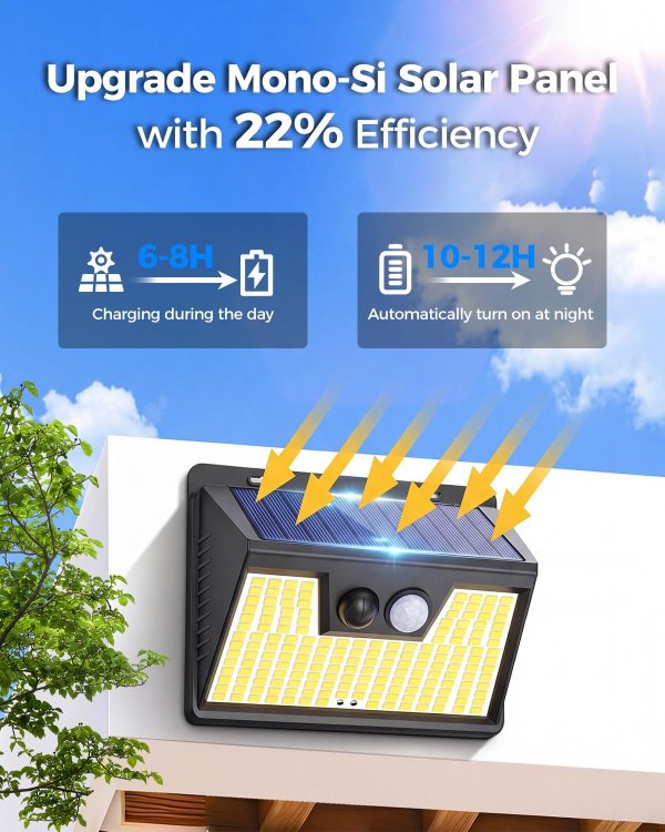Peasur Solar Outdoor Motion Sensor Light 140 LED 6 Pack