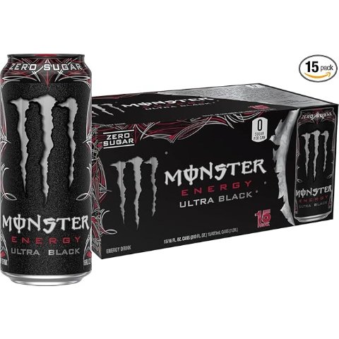 Monster Ultra Black Energy Drink 16oz 15-Pack