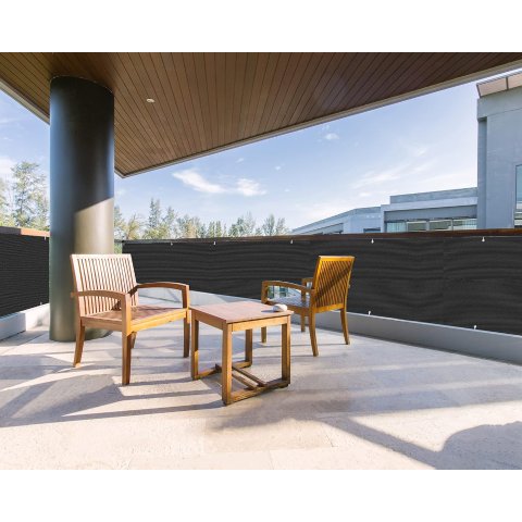 LOVE STORY Black Balcony Privacy Screen 3x16 ft
