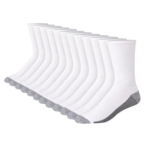 Hanes Max Cushioned Men s Crew Socks Moisture-Wicking Odor Control Multi-Pack