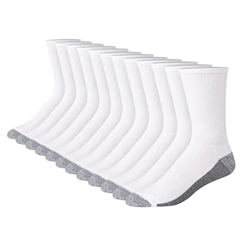 Hanes Max Cushioned Men's Crew Socks Moisture-Wicking Odor Control Multi-Pack