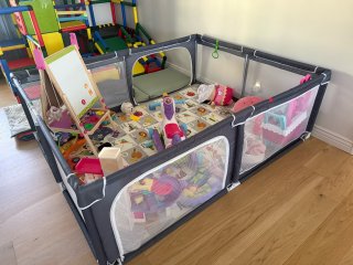 搬家Playpen 儿童围栏$20， 8成新