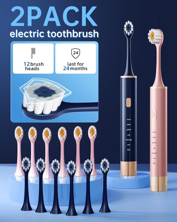 Aneebart Electric Toothbrush Blue USB Rechargeable