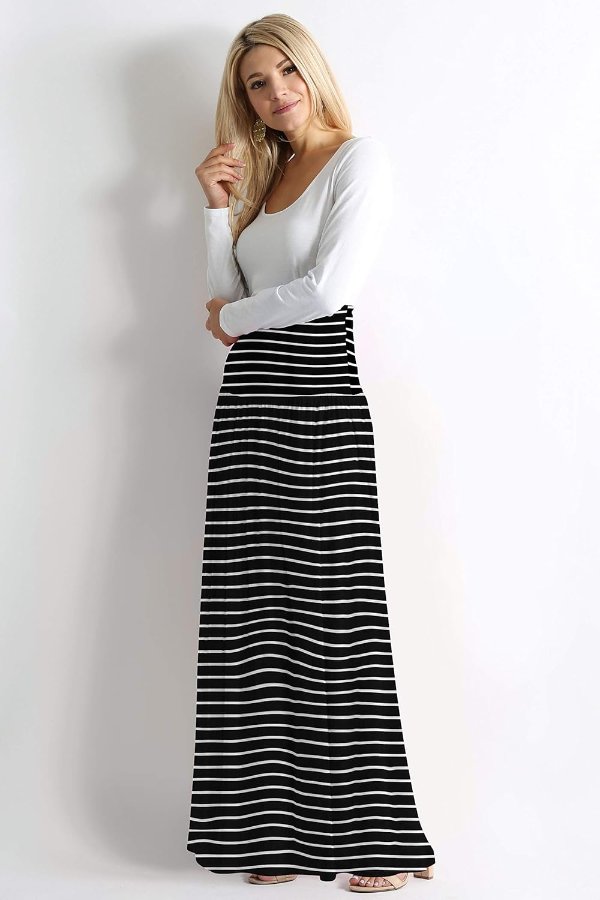 Women's High Waisted Maxi Skirt Ankle Length