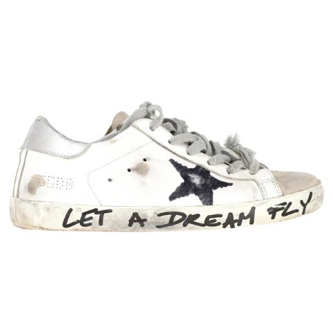 GOLDEN GOOSESuper-star White Calfskin Lace-up Sneakers