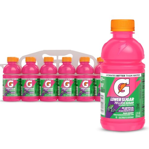 Gatorade Rain Berry Lower Sugar Sports Drink 12 Bottles