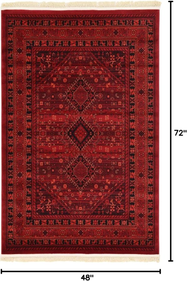 Sheibani 地毯 4'1"x6'1" 红黑
