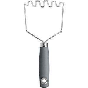 $4.10 Amazon.com: Tovolo Elements Stainless Steel Masher Tool for Mashing Potatoes Avocado Vegetables & More, Dishwasher Safe Potato Masher with Comfort Grip Handle Hanging Loop for Convenient
