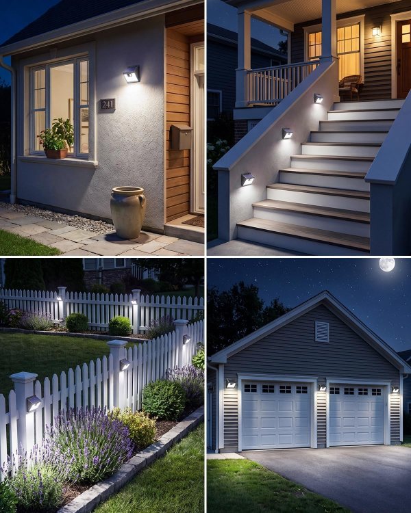 Peasur Solar Outdoor Motion Sensor Light 140 LED 6 Pack