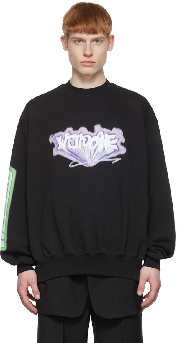  Black Cotton Sweatshirt