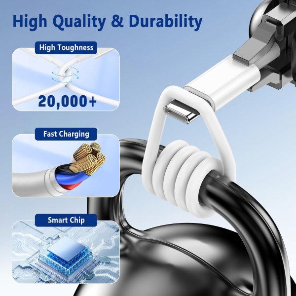 Exeric USB C转Lightning快充线 3英尺 2条装