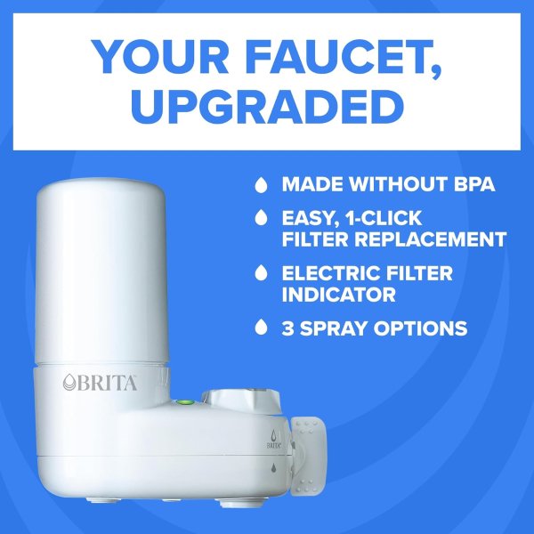 Brita Faucet Water Filter White Easy Install