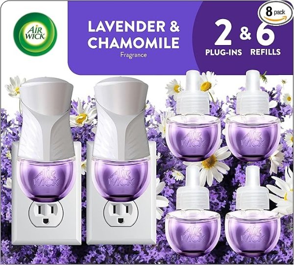 Air Wick Plug In Scented Oil Kit Lavender Chamomile 6 Refills