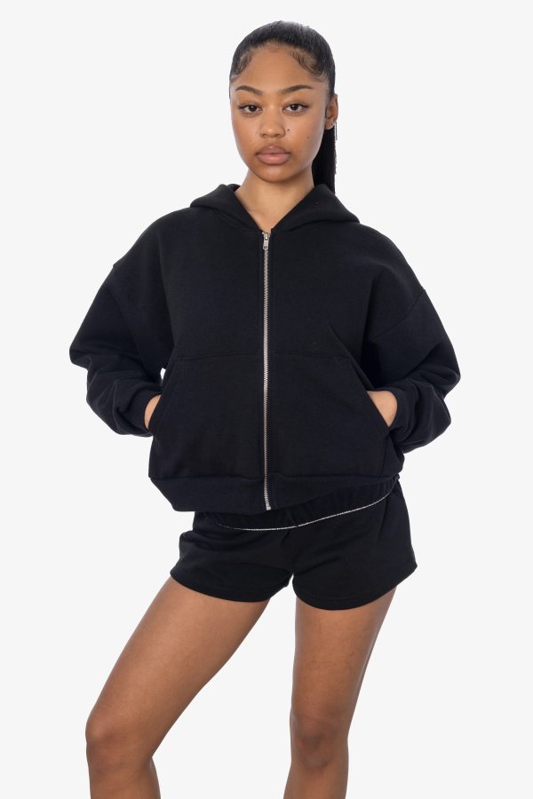 Los Angeles Apparel HF16 加厚短款拉链卫衣