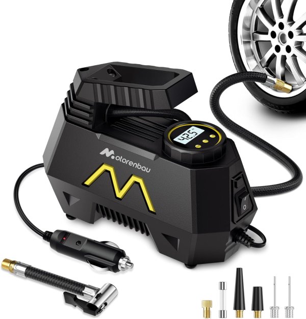 Motorenbau 便携式充气泵 12V 数显 9.84英尺线