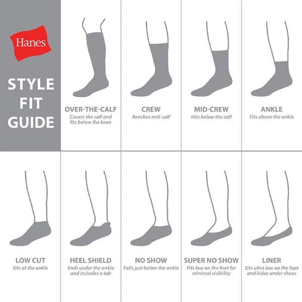 Hanes Max Cushioned Men's Crew Socks Moisture-Wicking Odor Control Multi-Pack