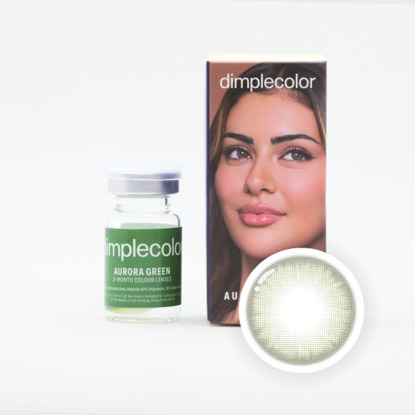 Dimple Color Aurora Green 彩色隐形眼镜 可重复使用