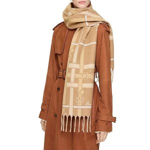 Burberry Logo 提花羊绒围巾