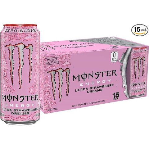 Ultra Strawberry Sugar Free Energy Drink 16oz 15 Pack