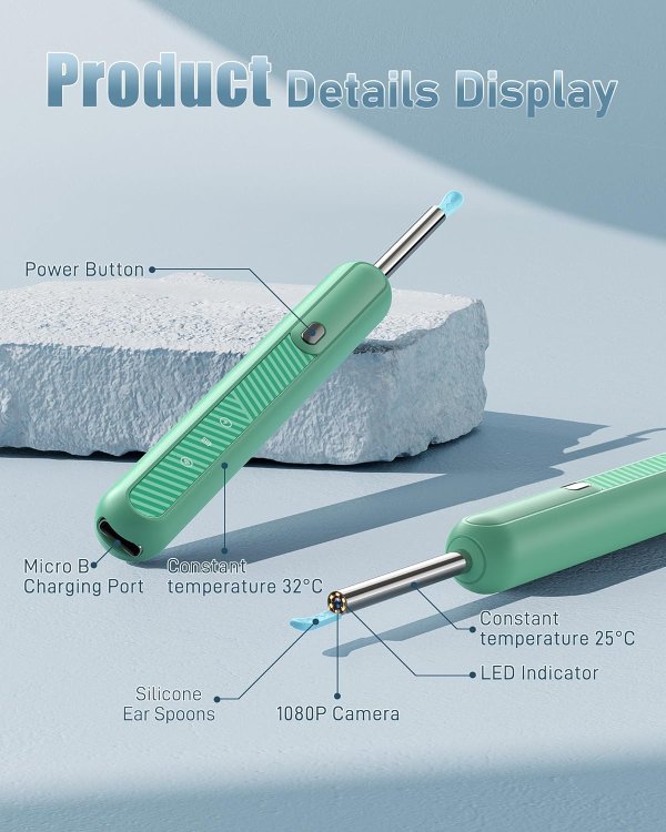 Loyker Ear Cleaner Camera 1080P with 6 Ear Picks