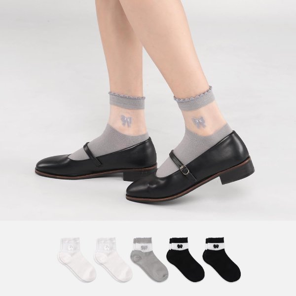 Kikiya Women's Cotton Crew Socks Graphic Size 6-9