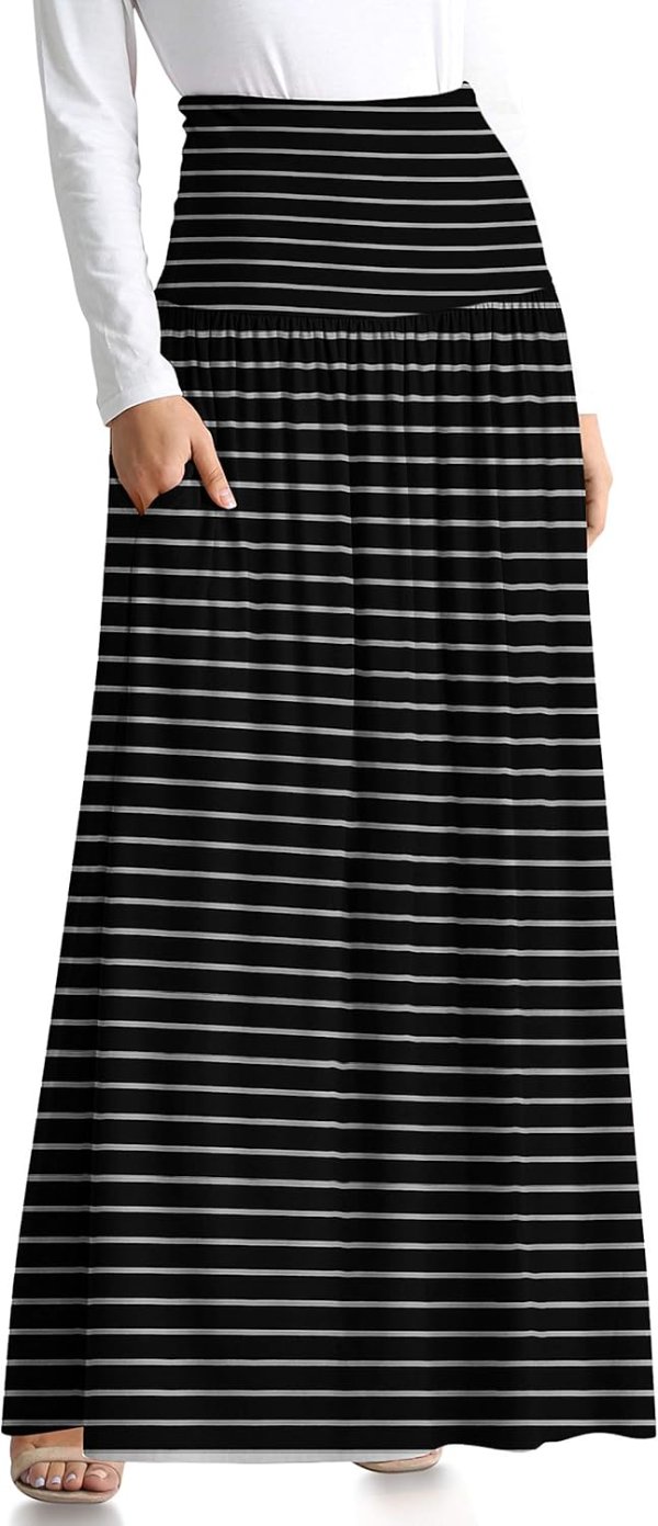 Women's High Waisted Maxi Skirt Ankle Length