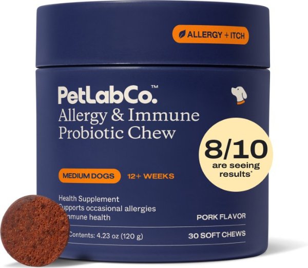 PetLabCo. Allergy Immune Probiotic Chew 30 Count for Medium Dogs