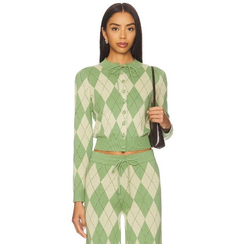 House of SunnyArgyle Cardigan Matcha