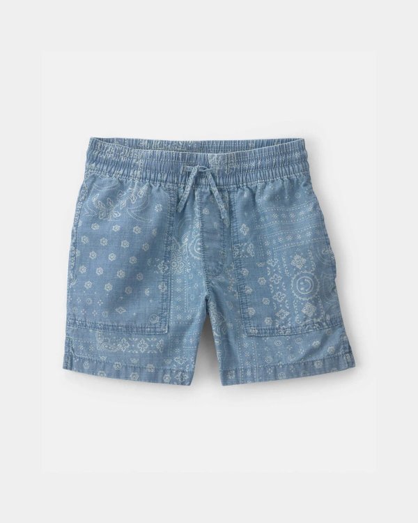 OshKosh B'gosh Boys Floral Chambray Short Blue