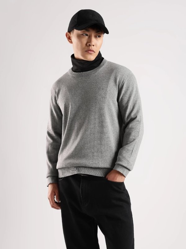 Calvin Klein 男士纯棉圆领毛衣