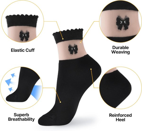 Kikiya Women's Cotton Crew Socks Graphic Size 6-9