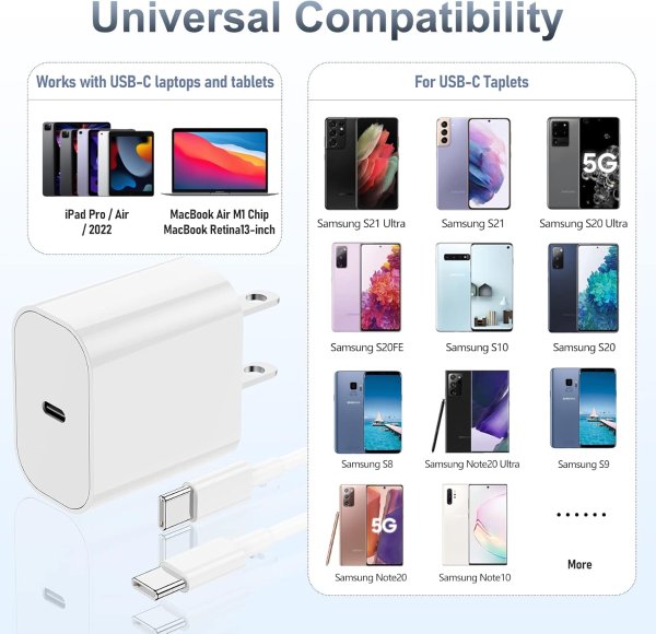 Kitminun iPhone 15 快充头 10英尺C-C线