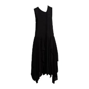 Yohji Yamamoto 女士黑色中长连衣裙