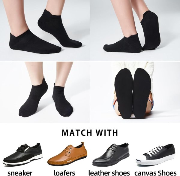 varietyousocks Low Cut Athletic Ankle Socks 6 Pairs