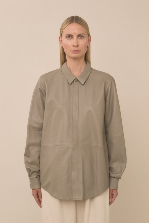 Napa Leather Shirt Stone