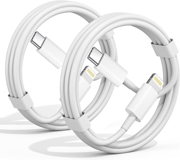 Exeric USB C转Lightning快充线 3英尺 2条装