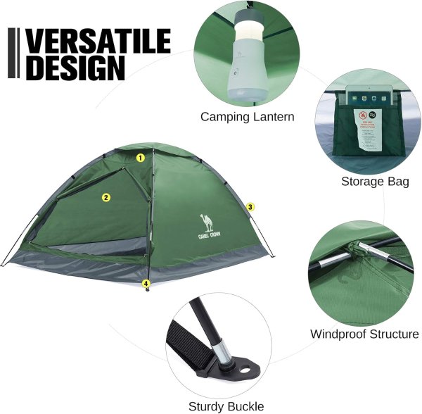CAMEL CROWN Camping Dome Tent Waterproof 2 Person