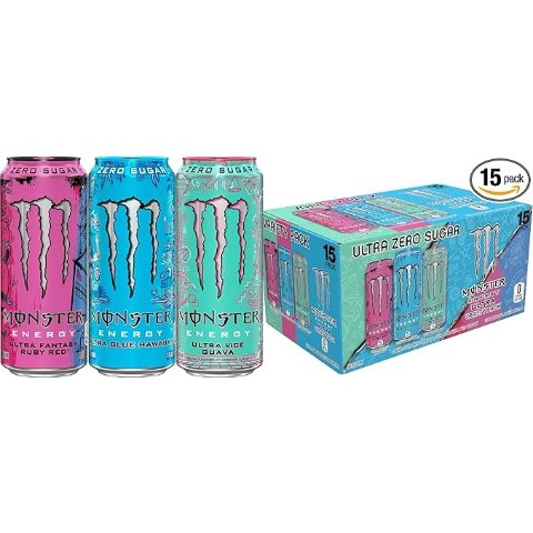 Monster Energy Blue Hawaiian Energy Drink 16oz 15 Pack