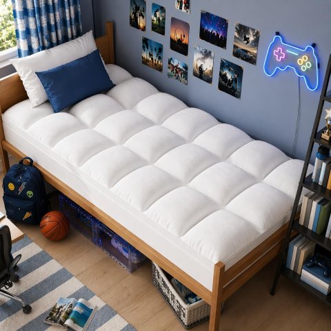 ELEMUSE Twin Mattress Topper Extra Thick Deep Pocket