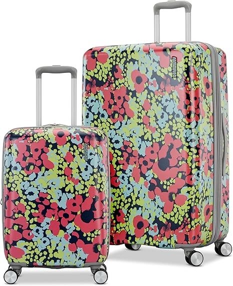 Moonlight II Poppy Pattern Hardside Luggage 20/28 Inch