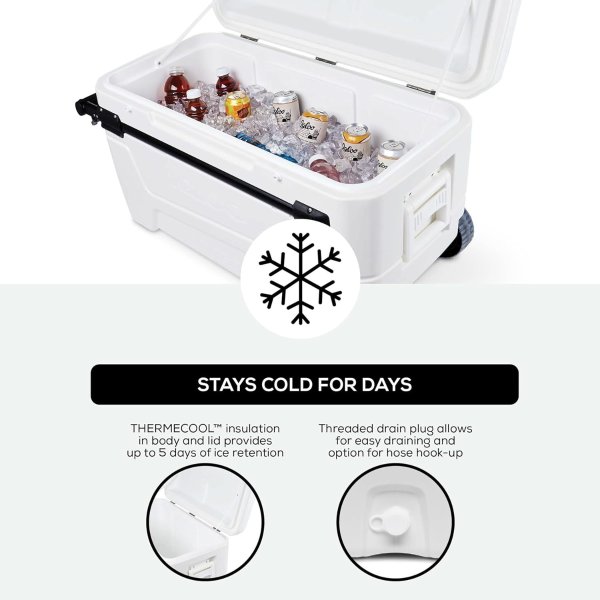 Igloo 大容量滚轮保温冰箱 110Qt 