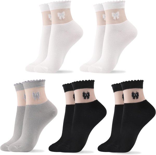 Kikiya Women's Cotton Crew Socks Graphic Size 6-9