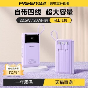 PISEN 超薄四线充电宝20000毫安