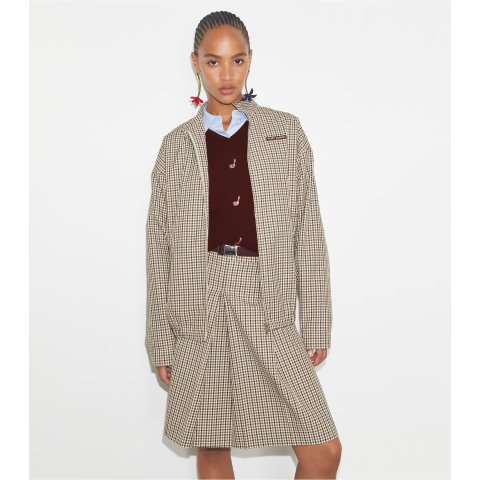 Nylon Plaid Golf Jacket